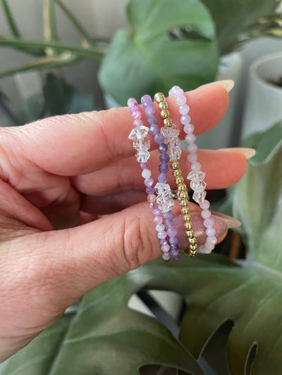 Herkimer Diamond and Kunzite Bracelet