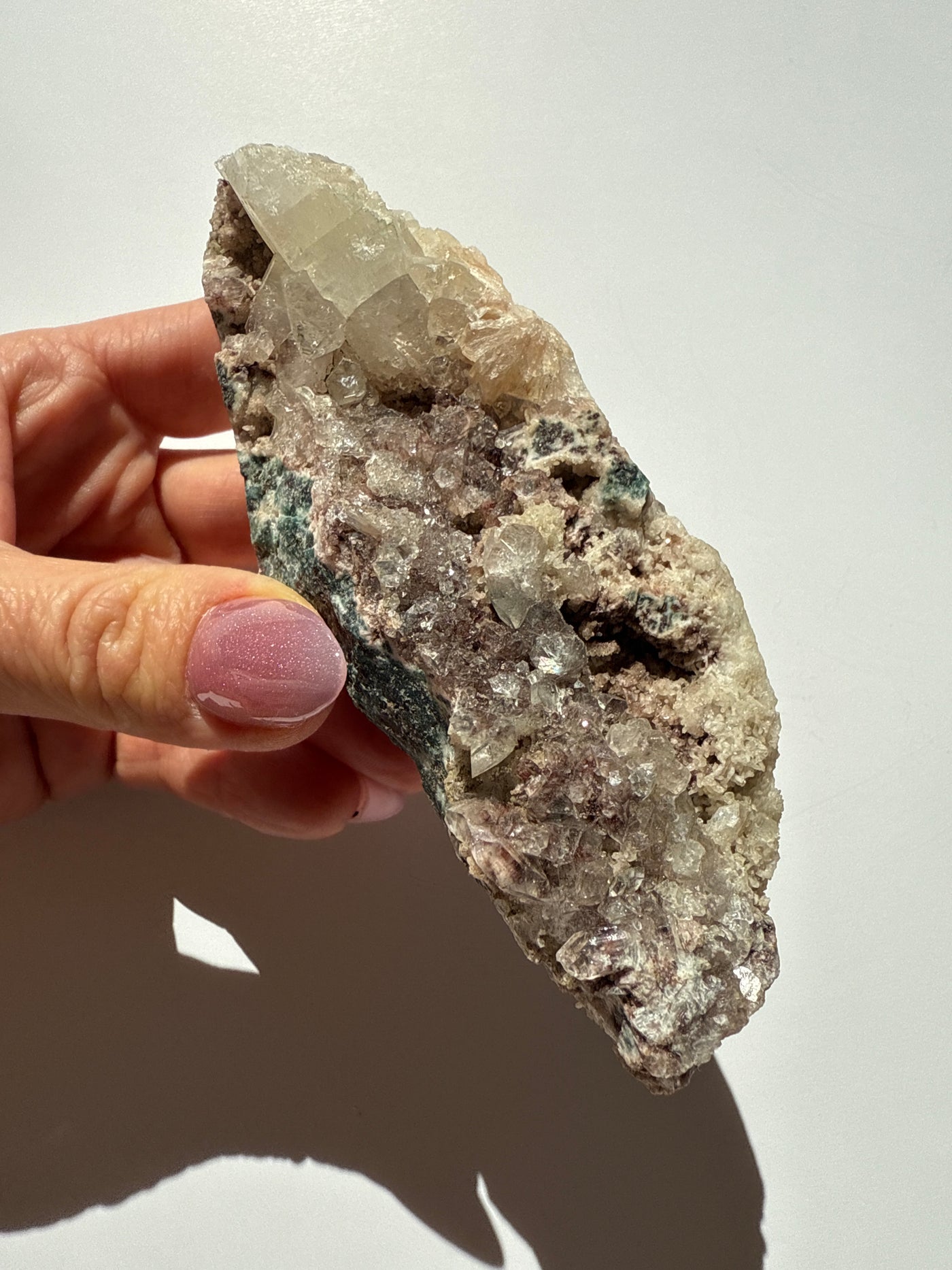 Zeolite Piece 57 - Stillbite, Pink Apophyllite, Green Apophyllite