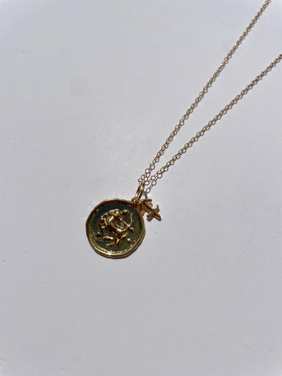 Zodiac Medallion with Mini Charm Necklace