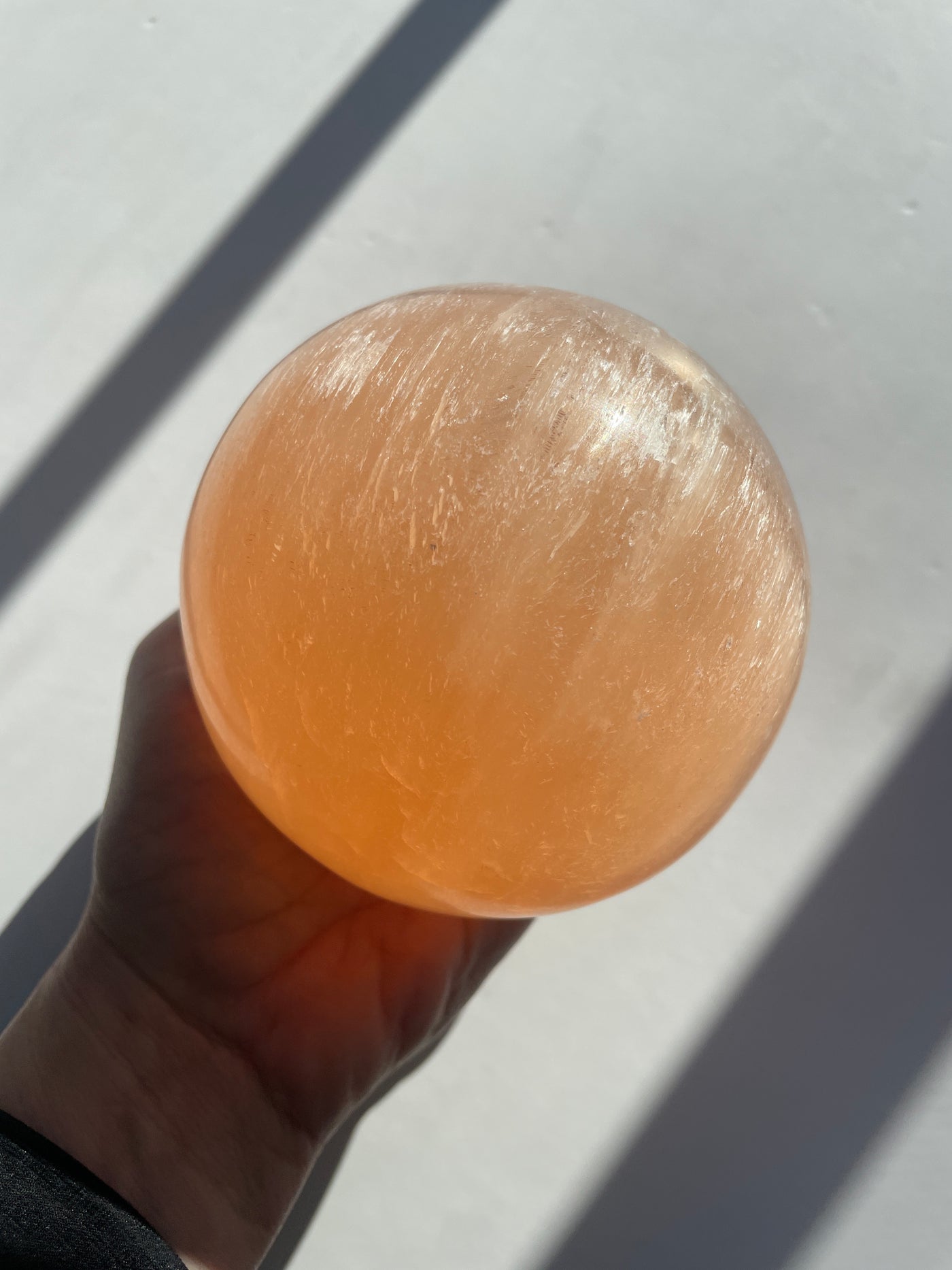 Large Orange Selenite Sphere