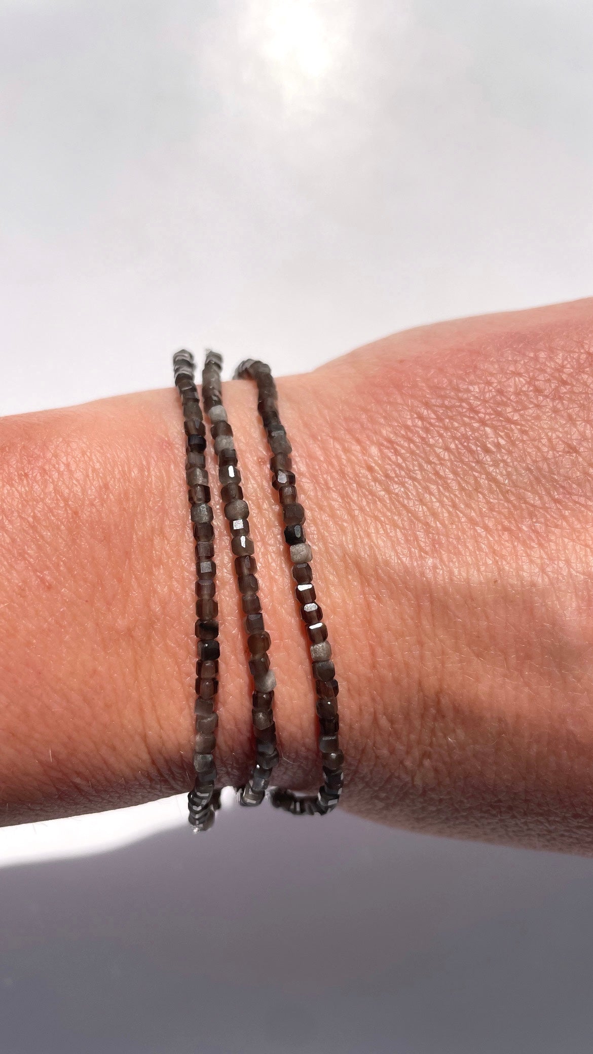 Faceted Obsidian Bracelet