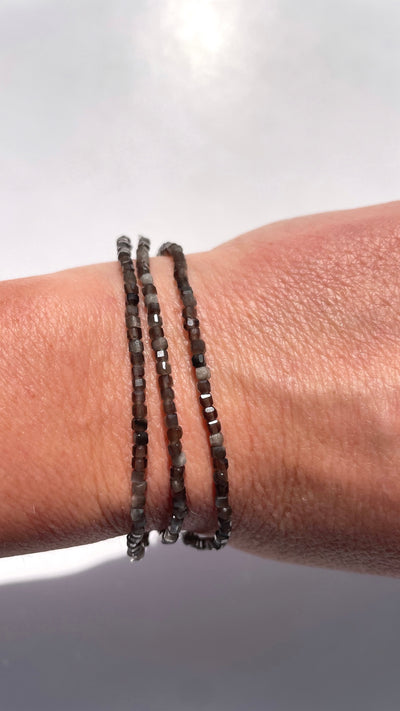 Faceted Obsidian Bracelet