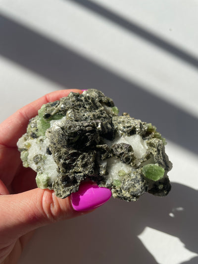 Chromium Diopside in Quartz Matrix 63