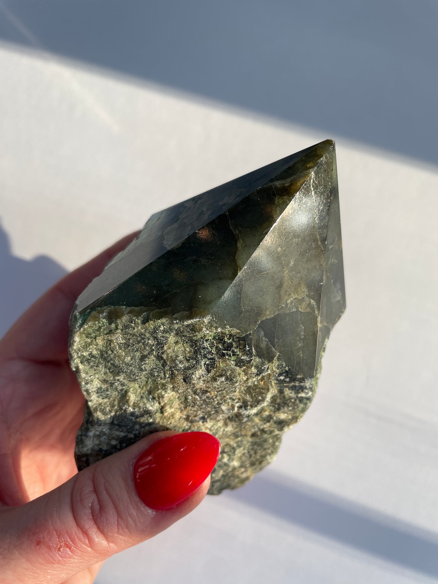 GREEN Labradorite Point 1