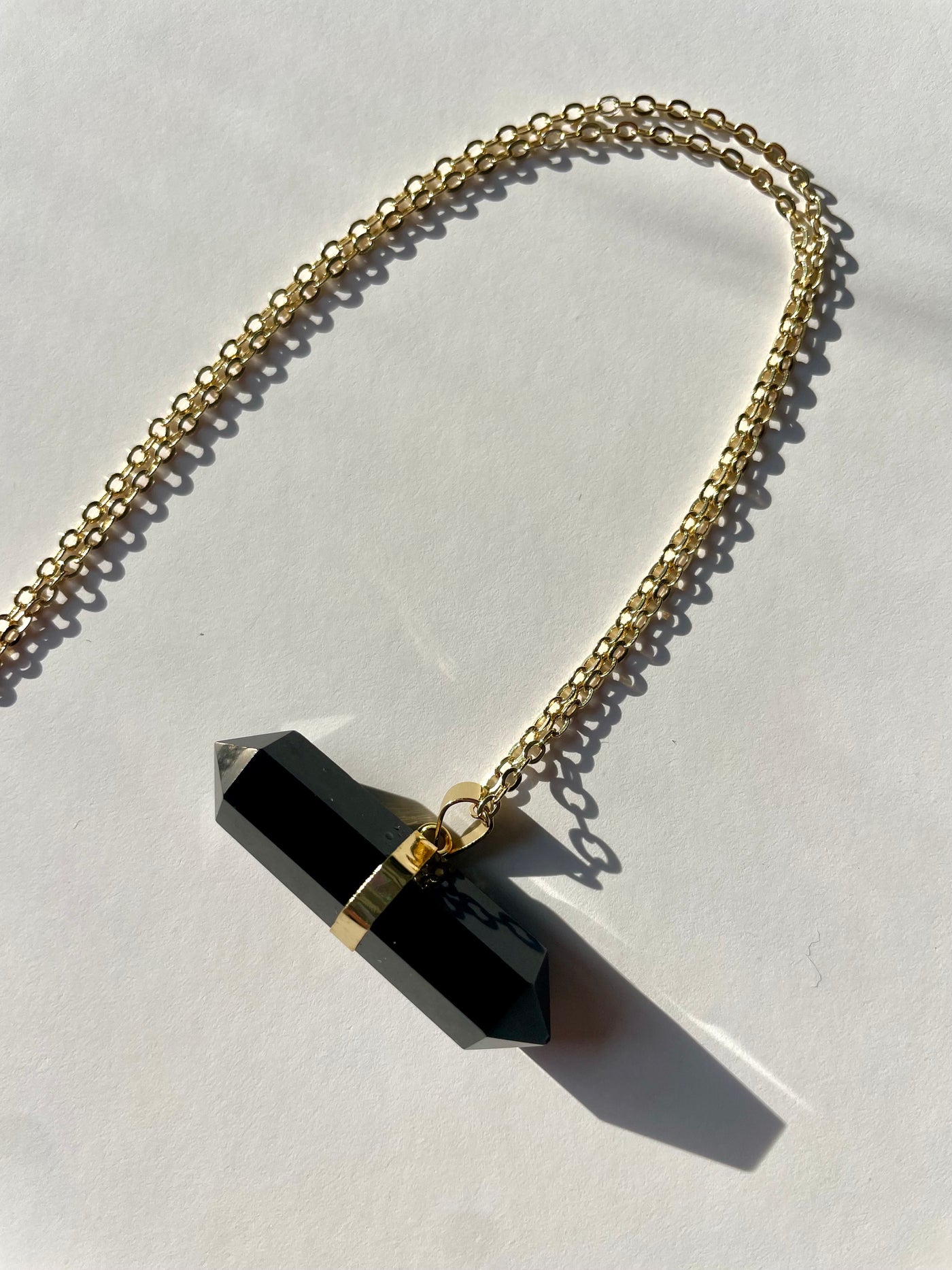 Obsidian Double Terminated Necklace