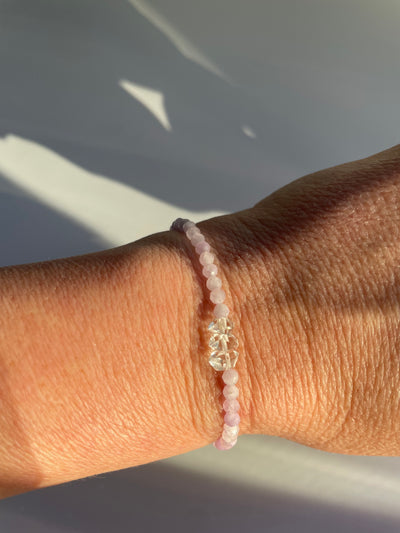 Herkimer Diamond and Kunzite Bracelet
