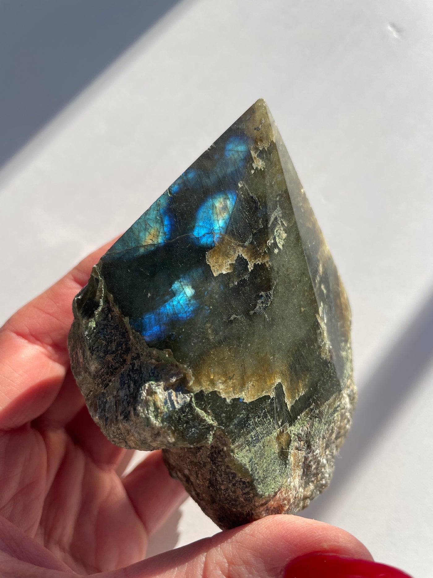 GREEN Labradorite Point 7