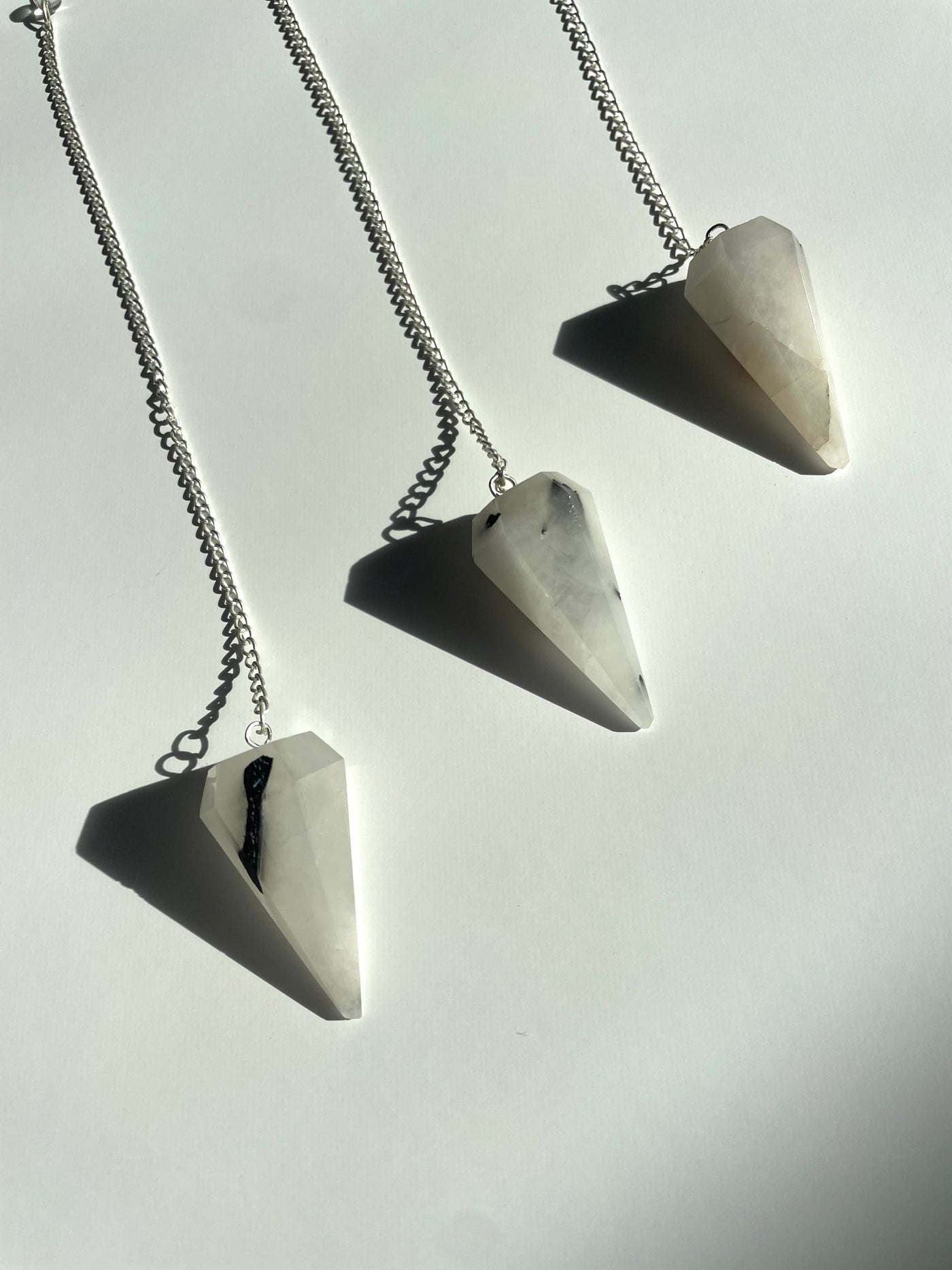 Clear Quartz with Tourmaline Inclusion Pendulum