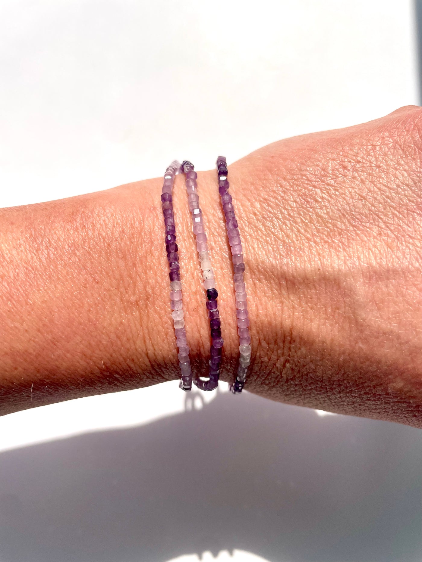 Faceted Ombre Lepidolite Bracelet
