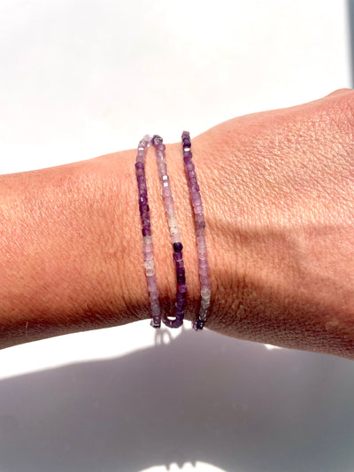 Faceted Ombre Lepidolite Bracelet