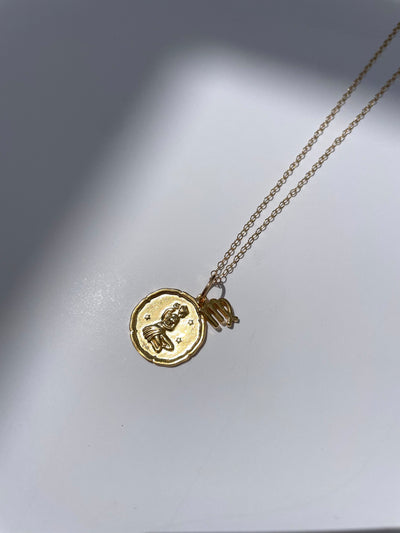 Zodiac Medallion with Mini Charm Necklace