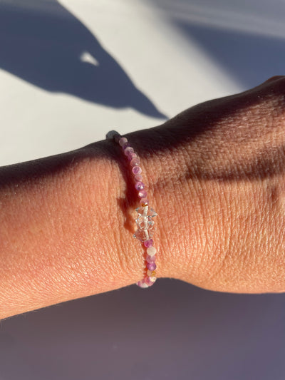 Herkimer Diamond and Purple Mica Bracelet
