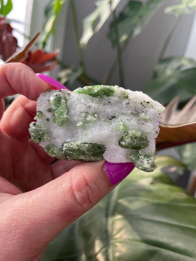 Chromium Diopside in Quartz Matrix 29