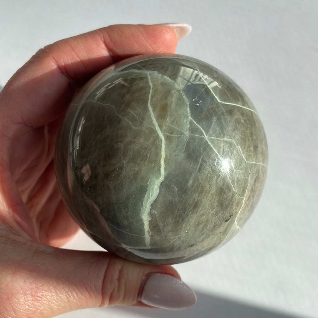 Green Moonstone Garnierite Sphere 12