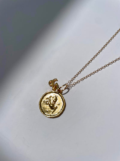 Zodiac Medallion with Mini Charm Necklace