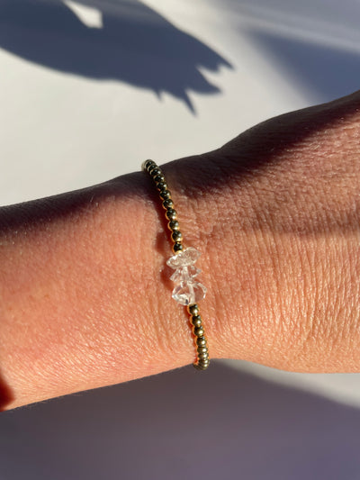 Herkimer Diamond and Gold Bracelet