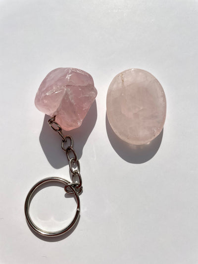 Rose Quartz Key Chain and Certainty Stone Duo
