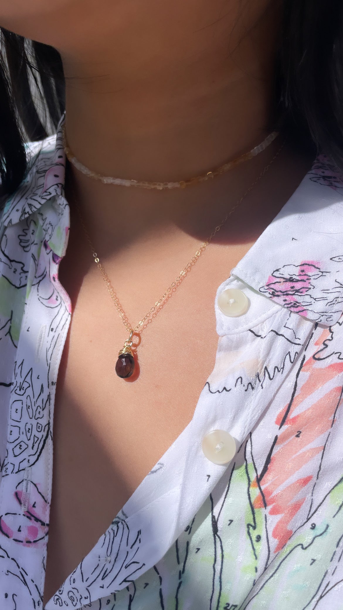 Faceted Citrine Choker Necklace