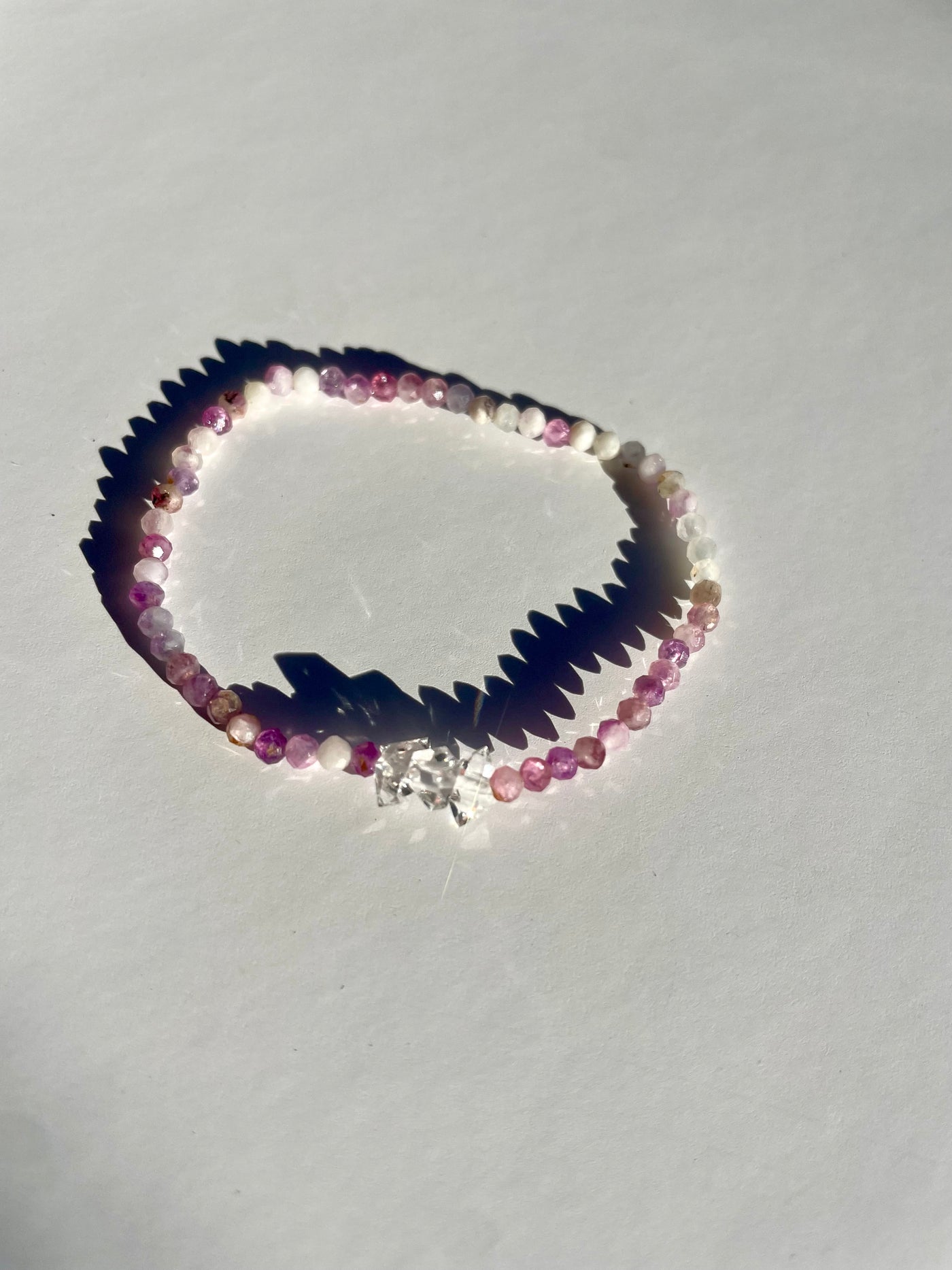 Herkimer Diamond and Purple Mica Bracelet