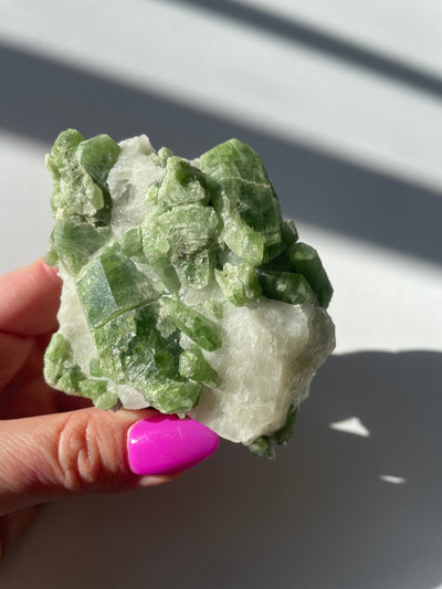 Chromium Diopside in Quartz Matrix 62