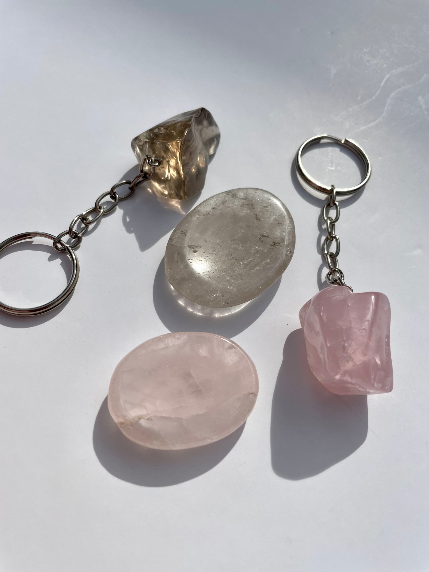 Rose Quartz Key Chain and Certainty Stone Duo