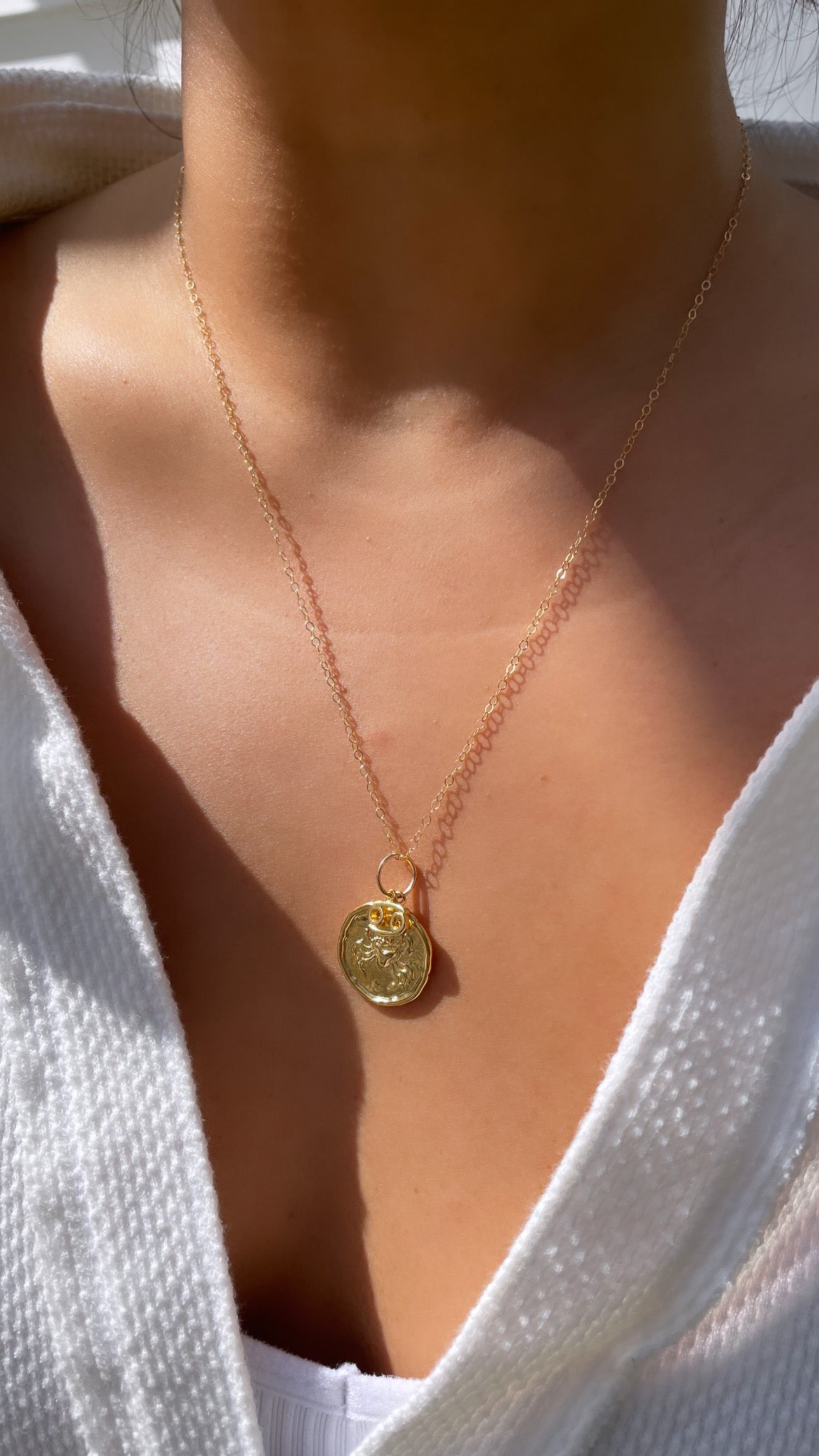 Zodiac Medallion with Mini Charm Necklace