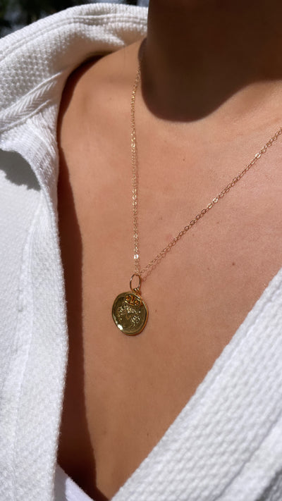 Zodiac Medallion with Mini Charm Necklace