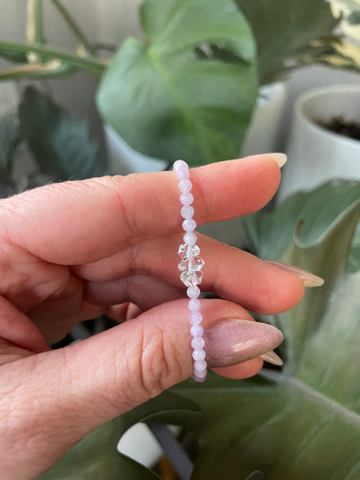 Herkimer Diamond and Kunzite Bracelet