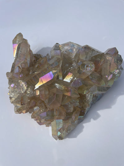 Champagne Angel Aura Quartz Statement Cluster 3