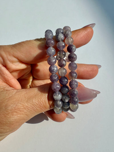Tourmaline in Lepidolite Bracelet