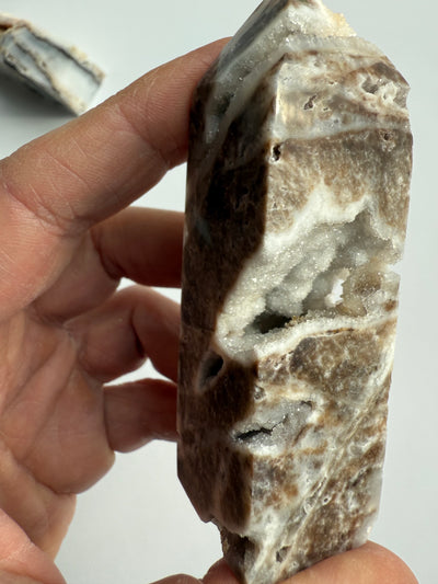 Fossilized and Agatized Coral Obelisk