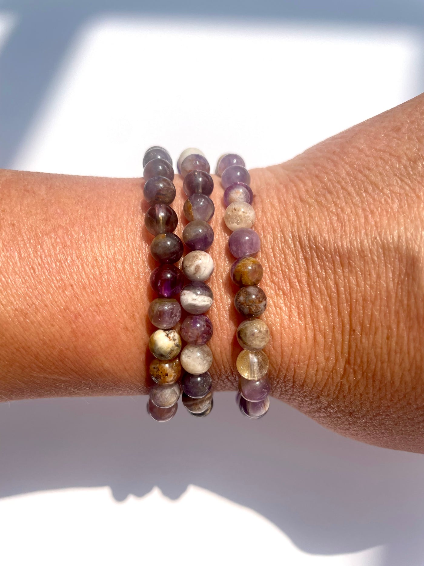 Chevron Amethyst Bracelet 6mm