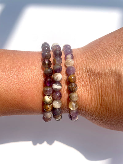 Chevron Amethyst Bracelet 6mm