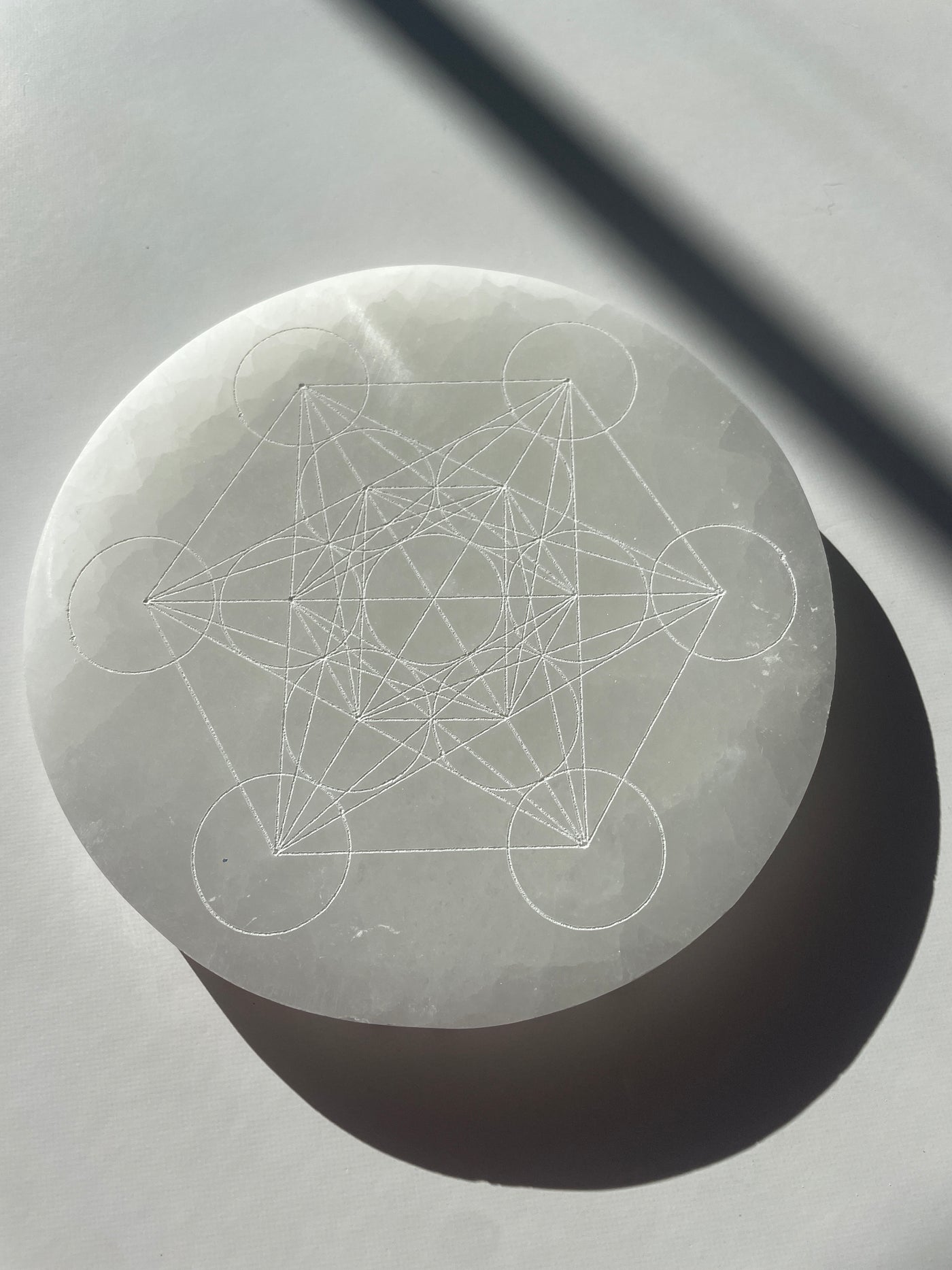 Sacred Geometry Selenite Crystal Grid