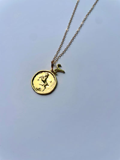 Zodiac Medallion with Mini Charm Necklace