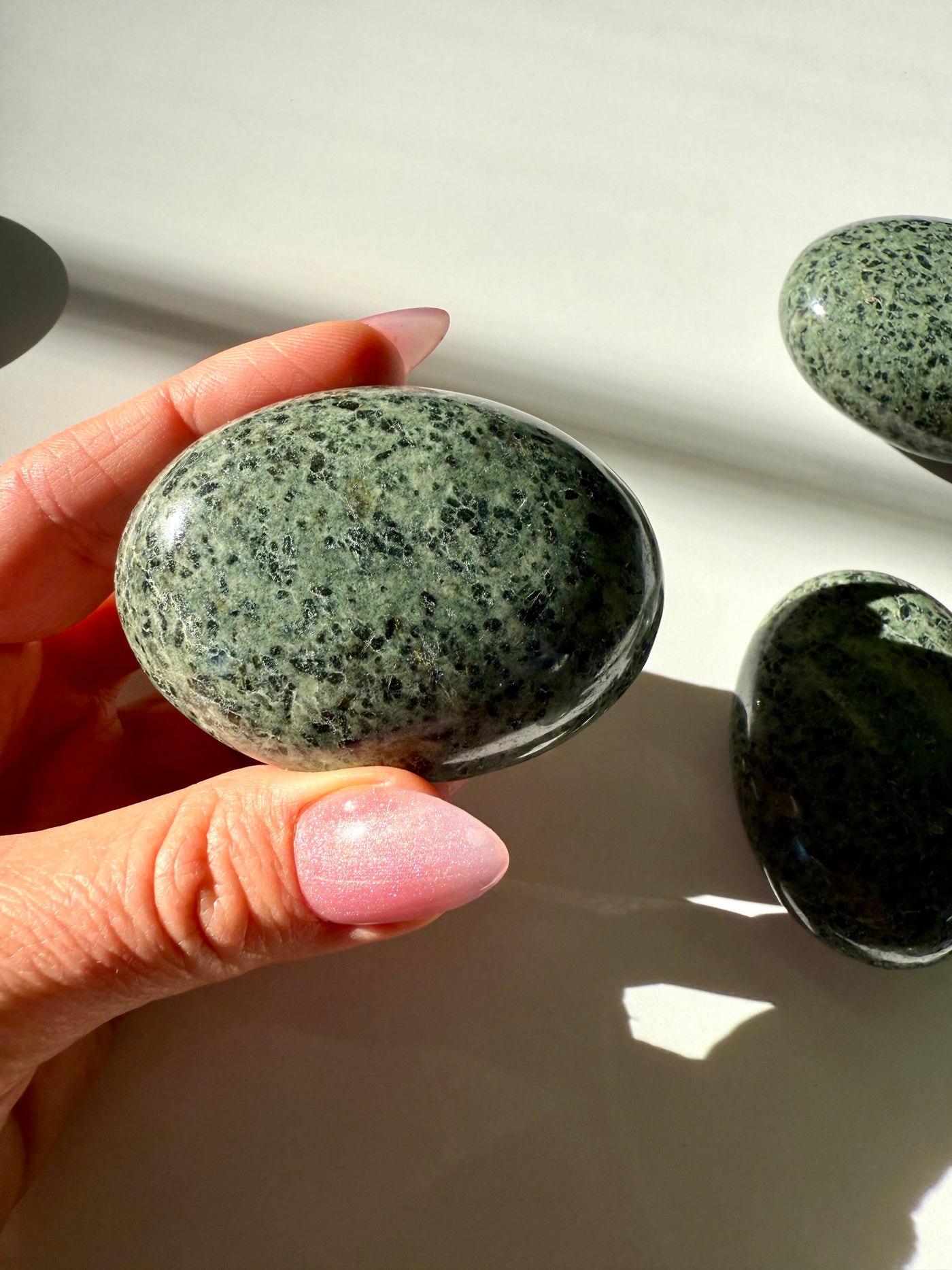 Green Tourmaline Palm Stone
