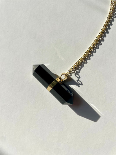 Obsidian Double Terminated Necklace