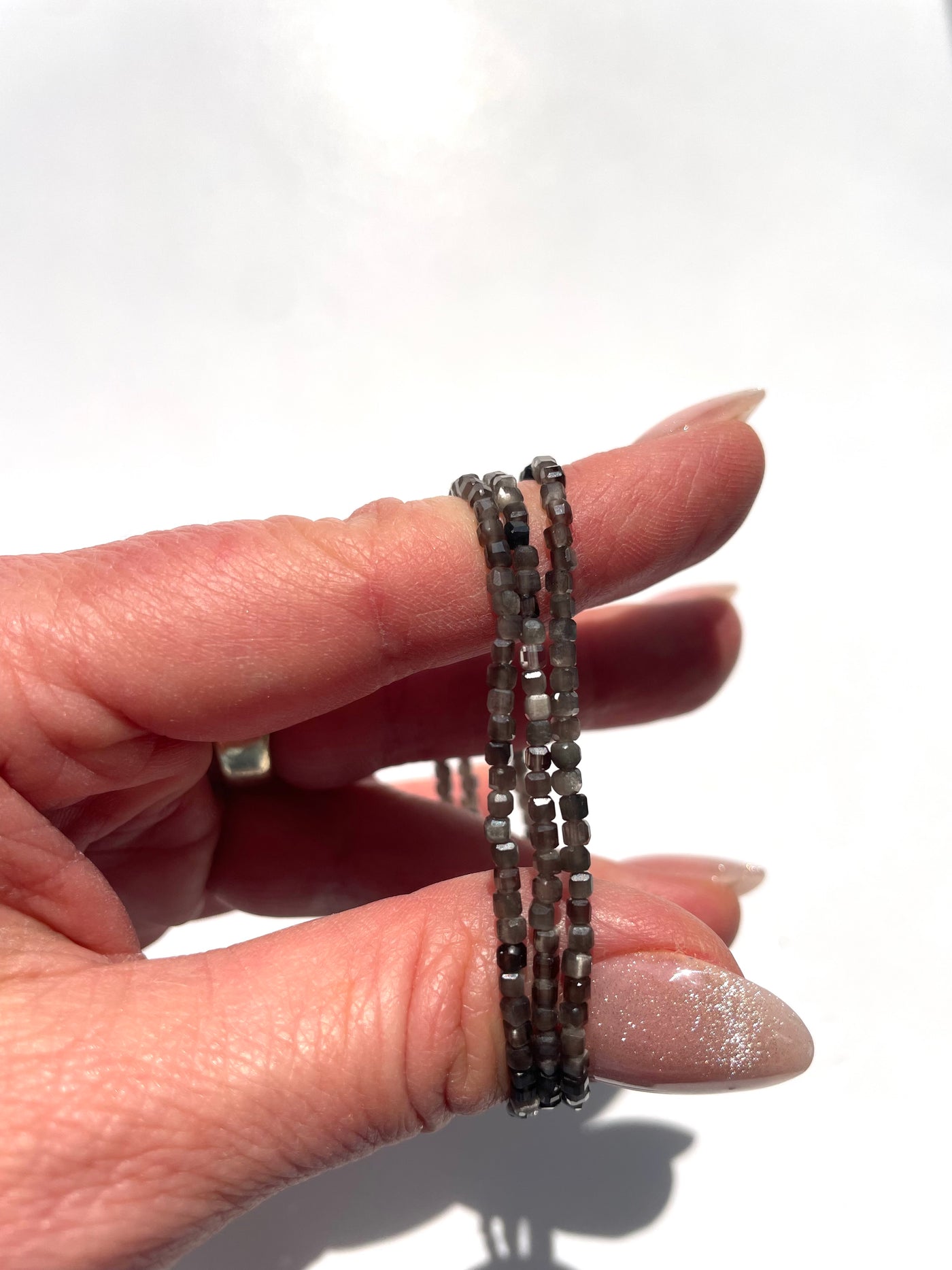 Faceted Obsidian Bracelet