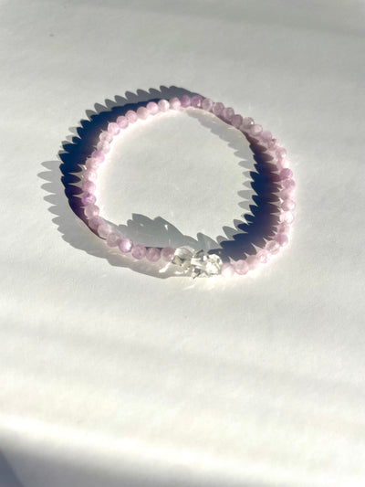 Herkimer Diamond and Kunzite Bracelet
