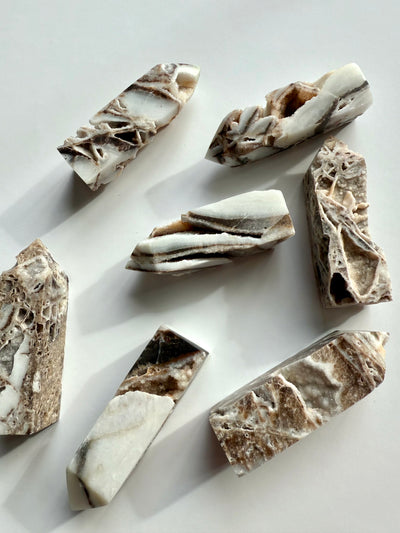 Fossilized and Agatized Coral Obelisk