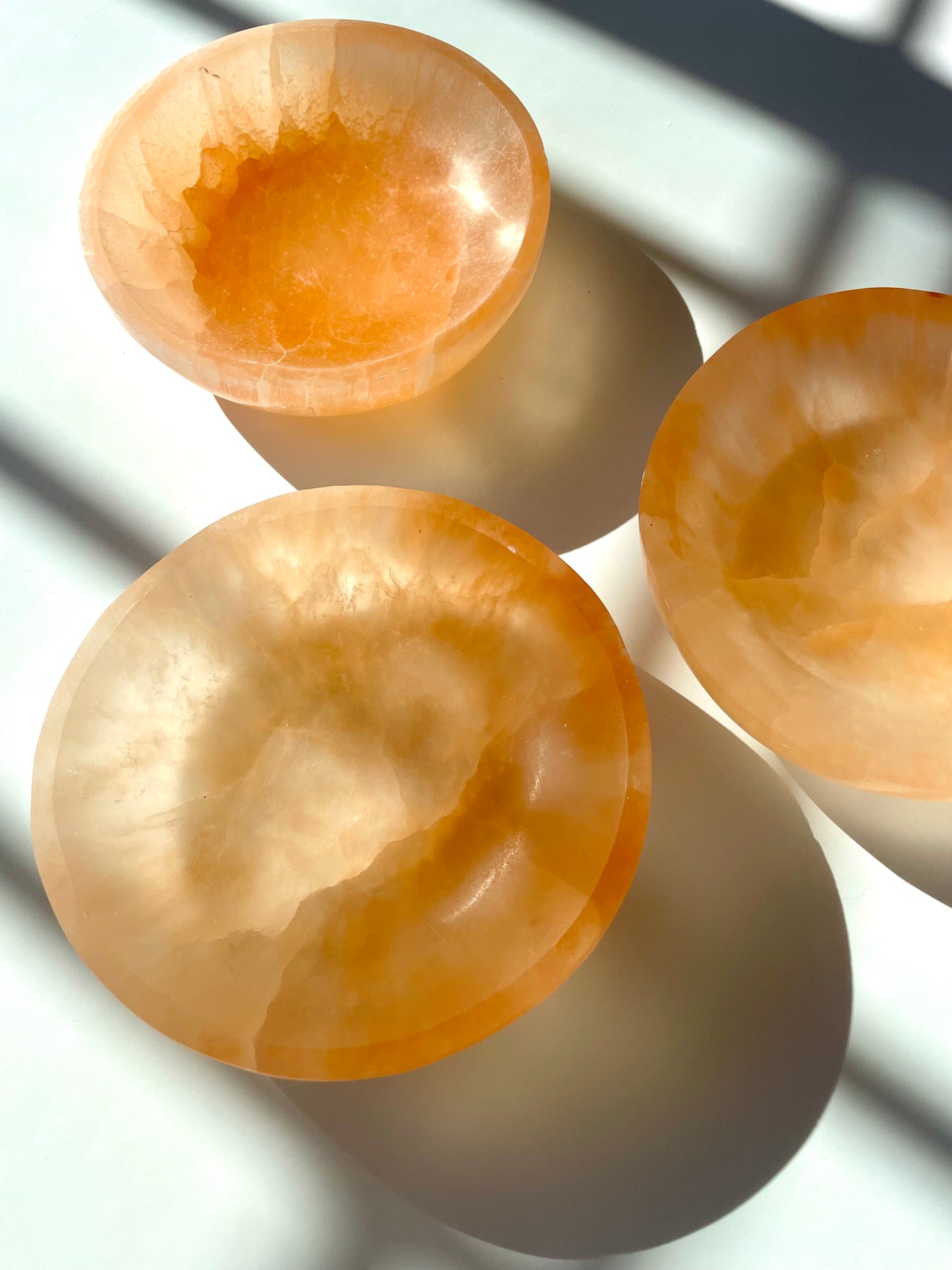 Orange Selenite Bowl - Large