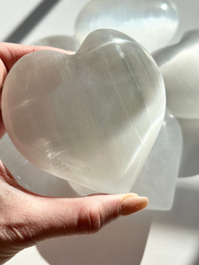Intuitively Picked Selenite Hearts
