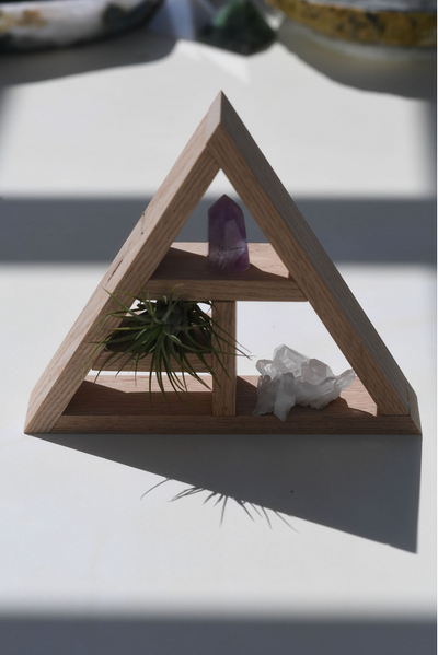 Oak Triangle Shelf/Meditation Altar