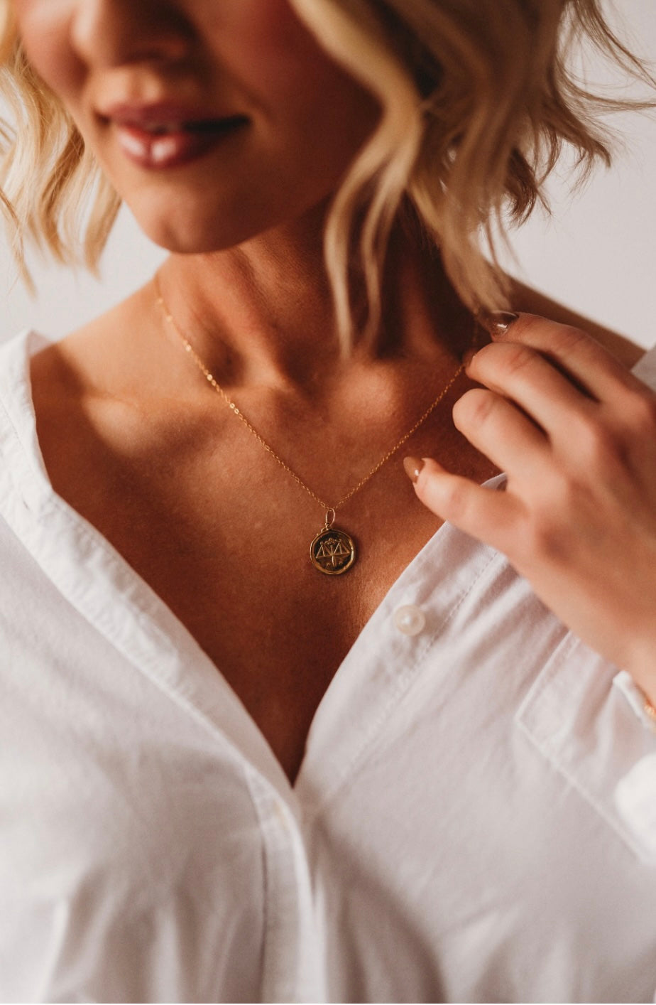 Zodiac Medallion with Mini Charm Necklace