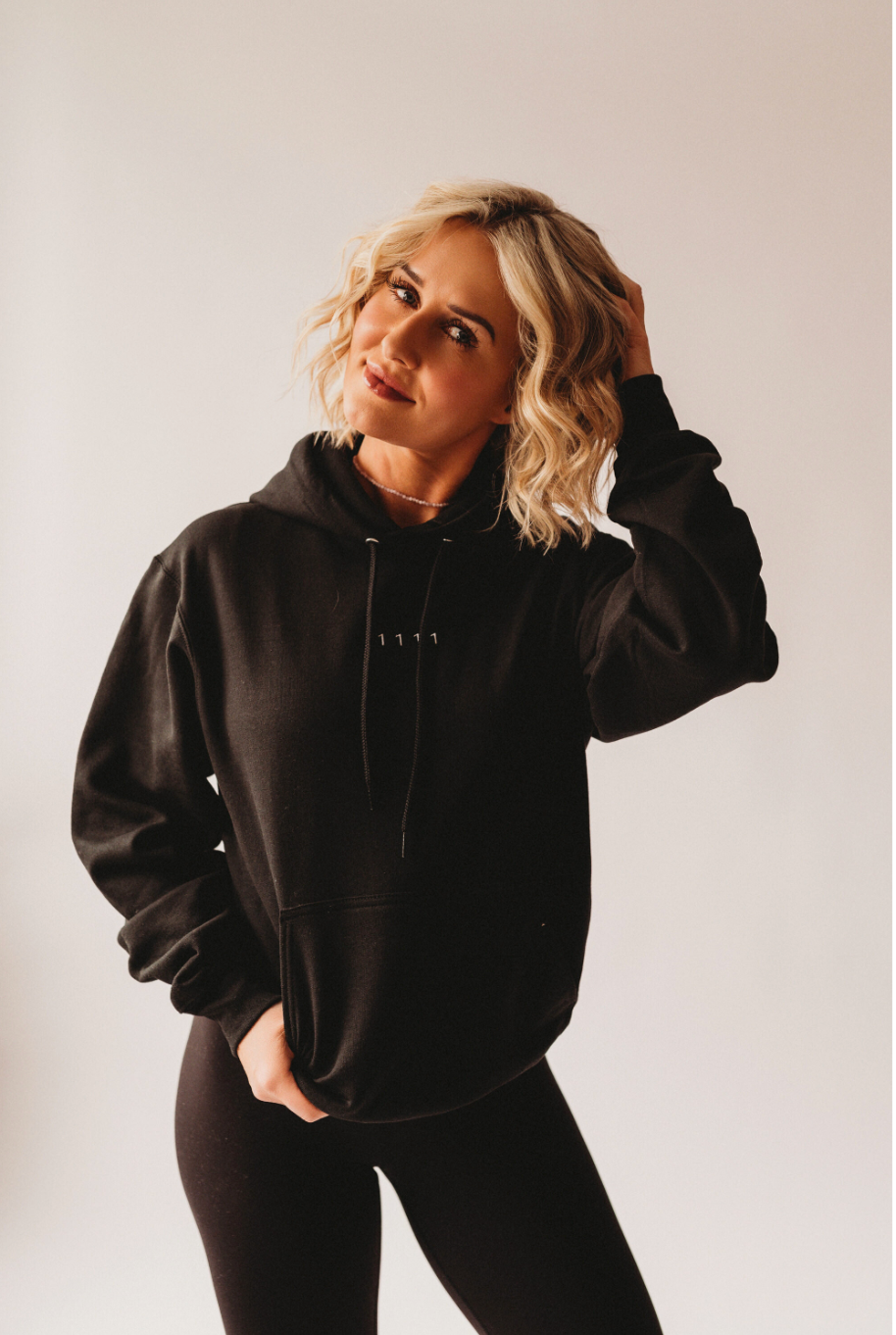 1111 Hoodie in Black