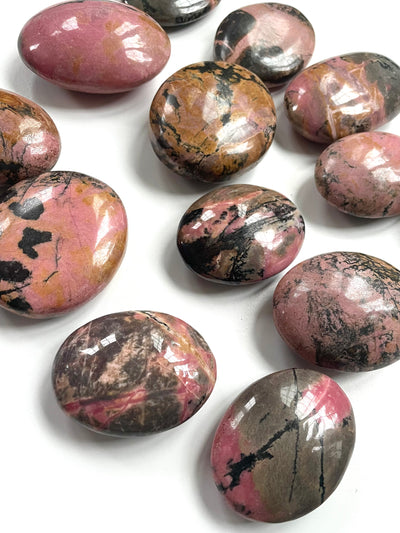 Bubble Gum Rhodonite Palm Stone