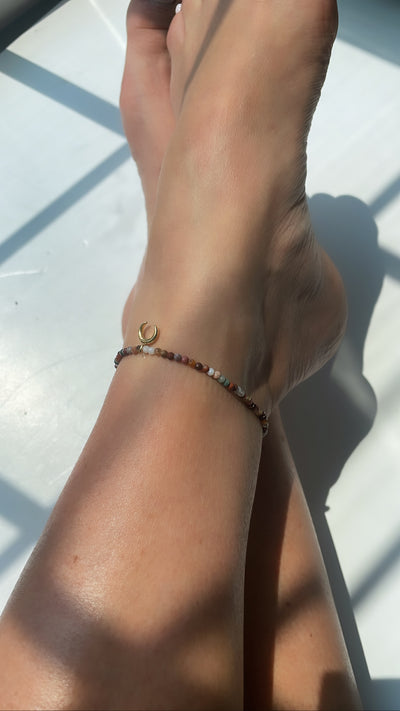 Ocean Jasper Anklet with Artemis Pendant