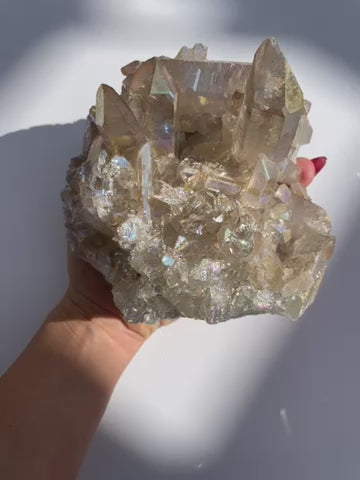 Champagne Angel Aura Quartz Statement Cluster 1