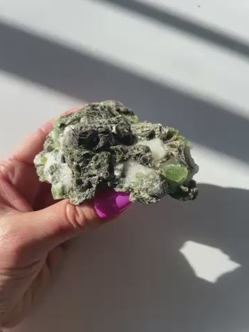 Chromium Diopside in Quartz Matrix 63