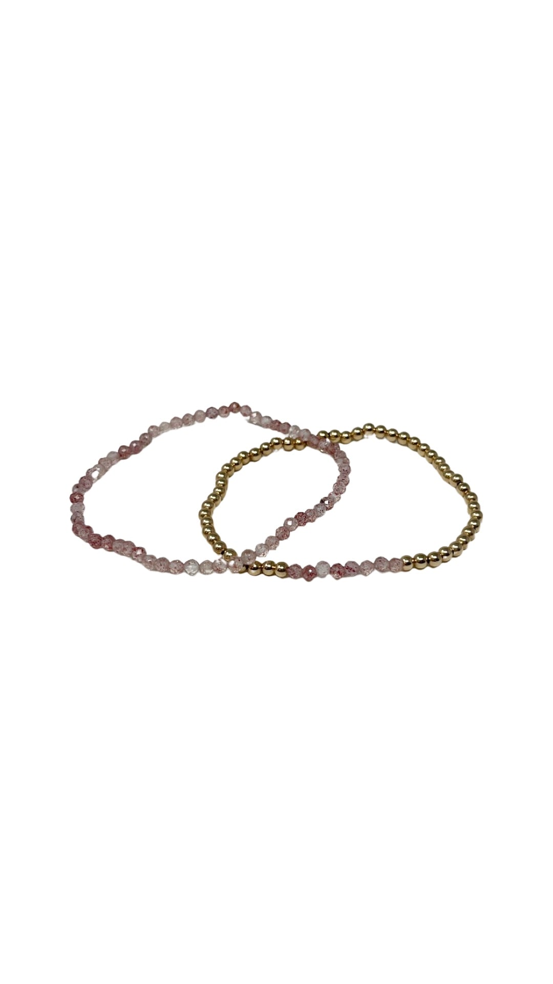 Strawberry Lepidocrocite Bracelet Duo